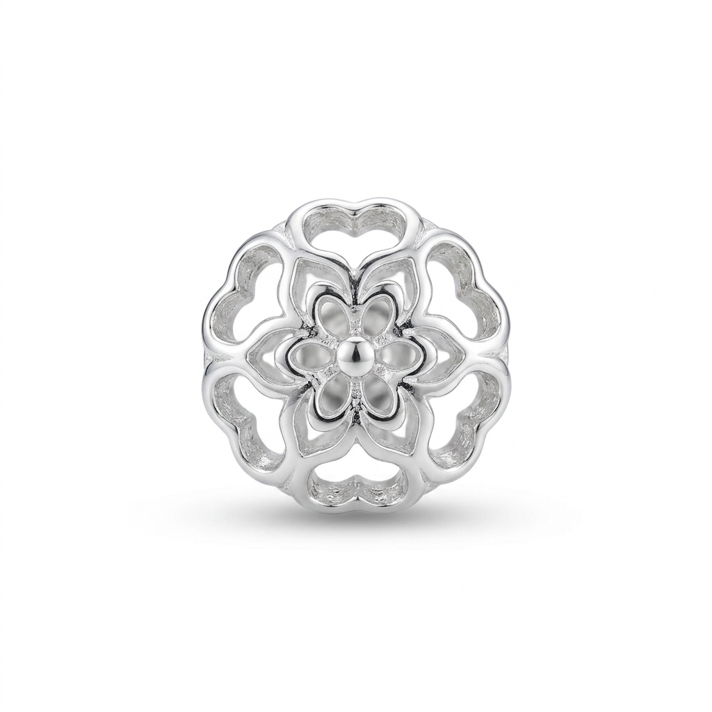 Silver Rosette Bloom Studs