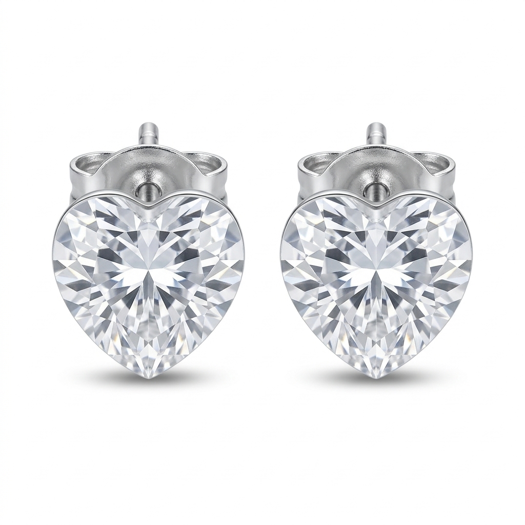 Crystal Heart Studs